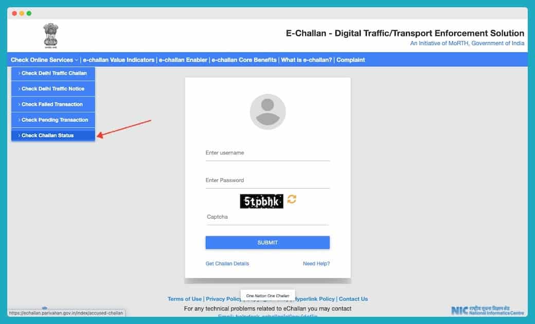 ts e challan step 2