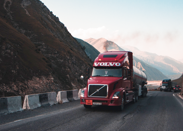 Truck with fleet management system