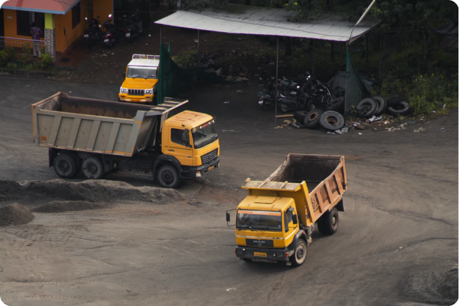 trucks with construction fleet management solutions