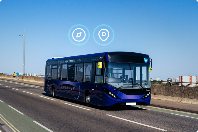 A bus with LocoNav tracking system