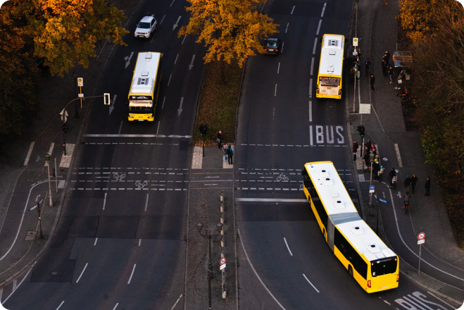 Buses with LocoNav fleet management solutions