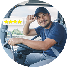 Happy driver with LocoNav scorecard ratings